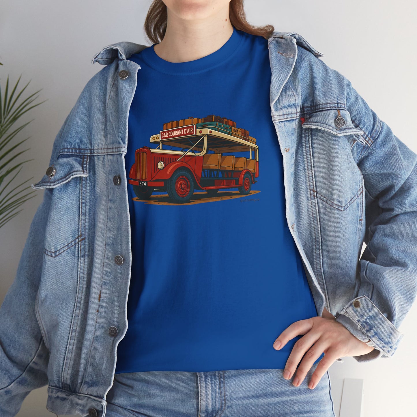 T-shirt "Car Courant d'Air, Exotisme, Destination Île de La Réunion, Confort Coton, Sobre, Elégant, Souvenir Unique, Cadeau, Unisexe, Esprit Voyageur