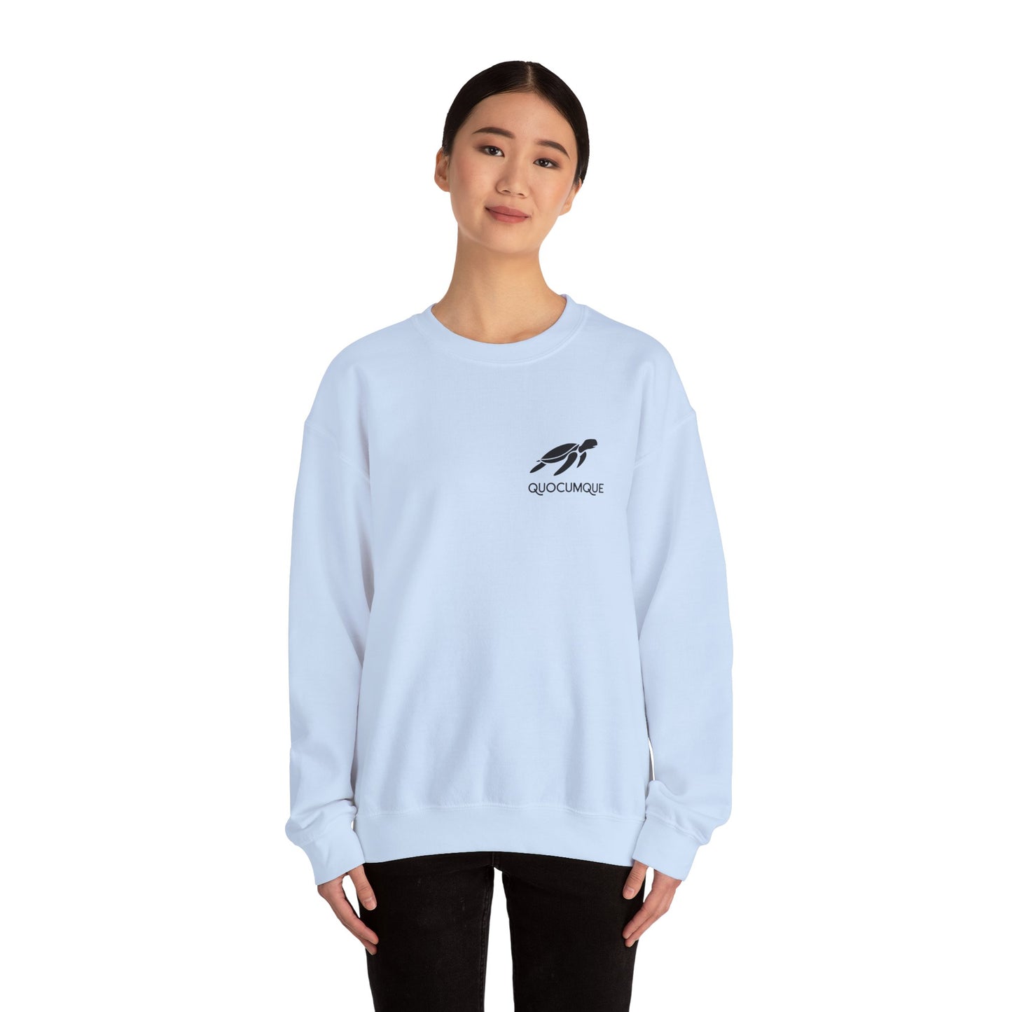 Sweat-Shirt Quocumque "Tortue Marine", Destination l'Île De La Réunion, Adulte, Homme, Femme, Sportive, Sportif, Décontracté, Élégant, Classique, Mer