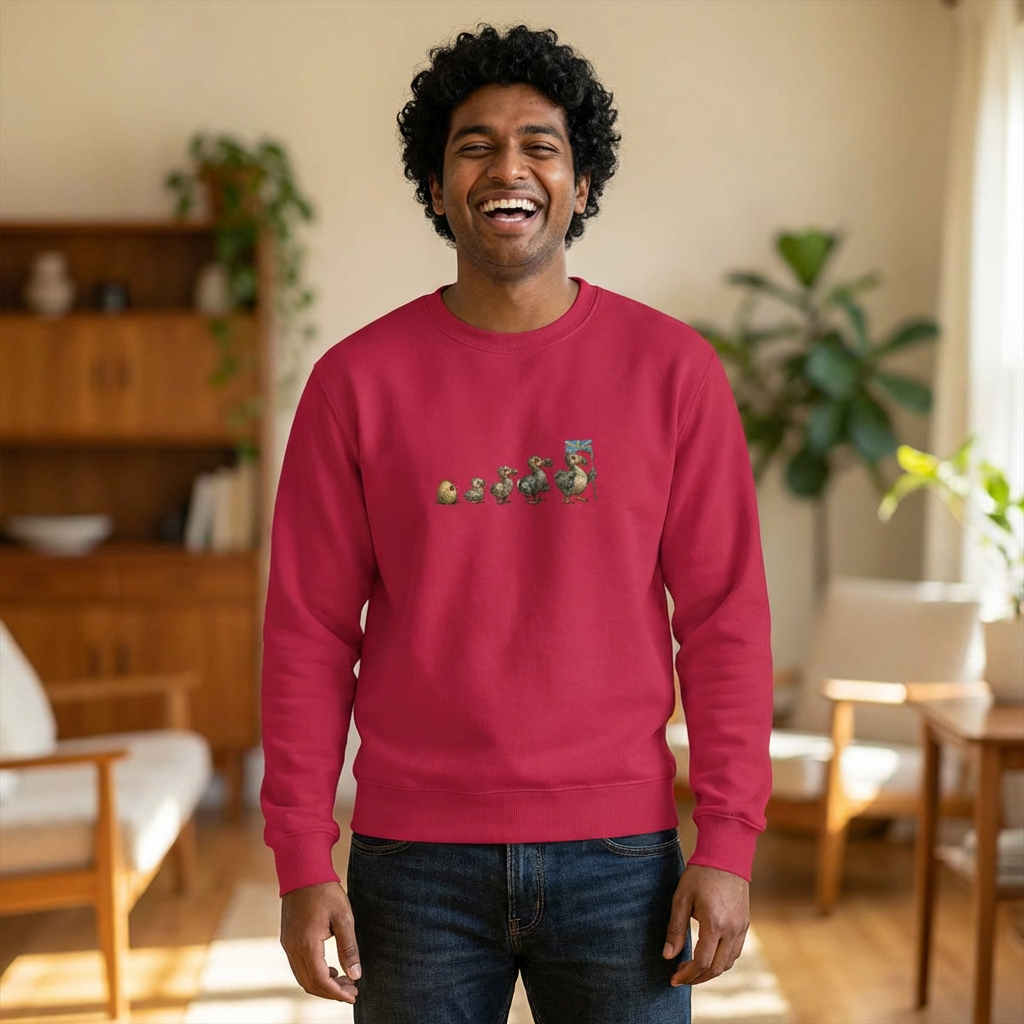 Sweat-shirt Quocumque, " Dodo Evolution ", Île de La Réunion, Confort Coton, Elégant, Souvenir Unique, Cadeau, Unisexe, Esprit Voyageur, Créole, Bourbon