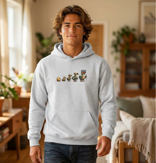 Sweat à Capuche "Dodo Evolution" pour Adulte, Hoodie, Unisexe, Élégance, Sobriété, Homme, Femme, Indicatif Réunion, Drapeau Local