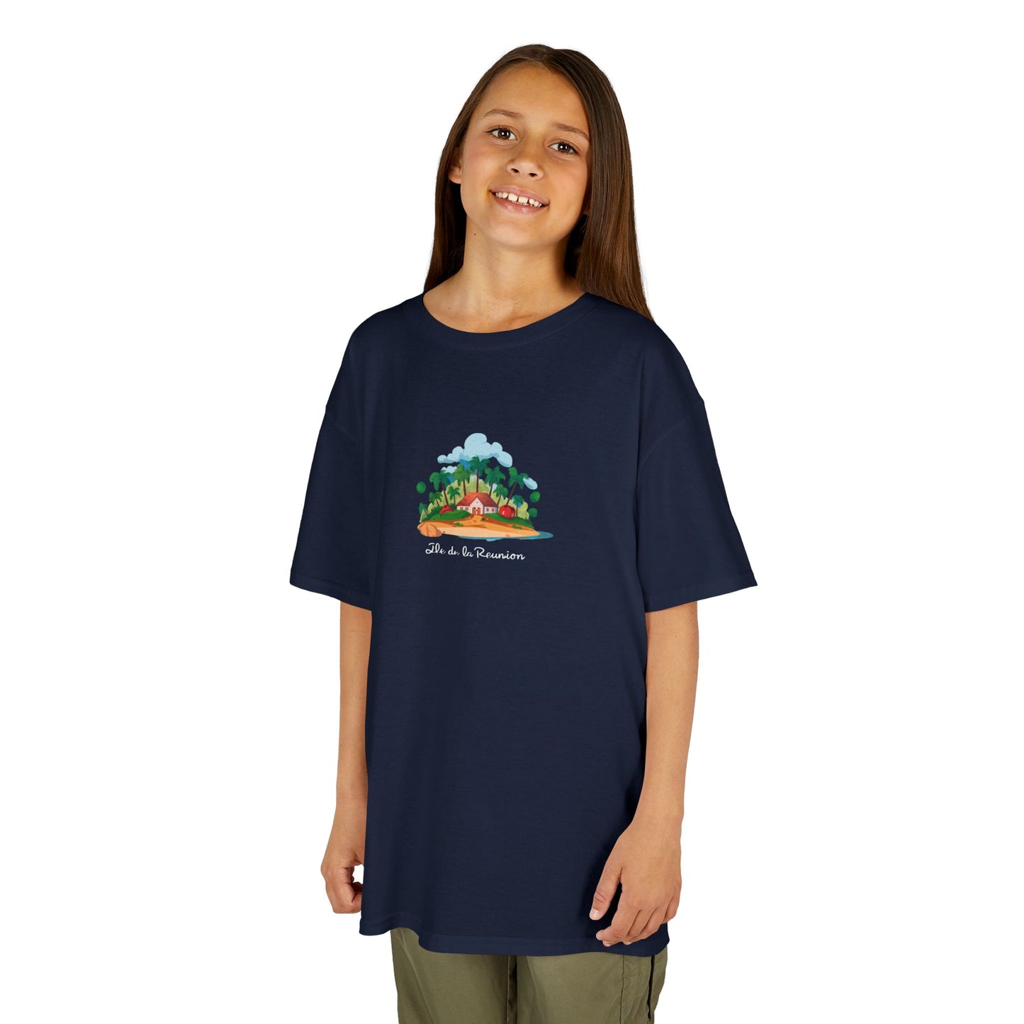T-shirt "Île de La Réunion" Pour Marmailles, Douceur Coton, Pour les enfants de 5-6 ans( Taille XS), Pour les 7-8 ans( taille S), Pour les 9-10 ans( taille M), Pour les 11-12 ans( taille L), Pour les 13-14 ans( taille XLS)