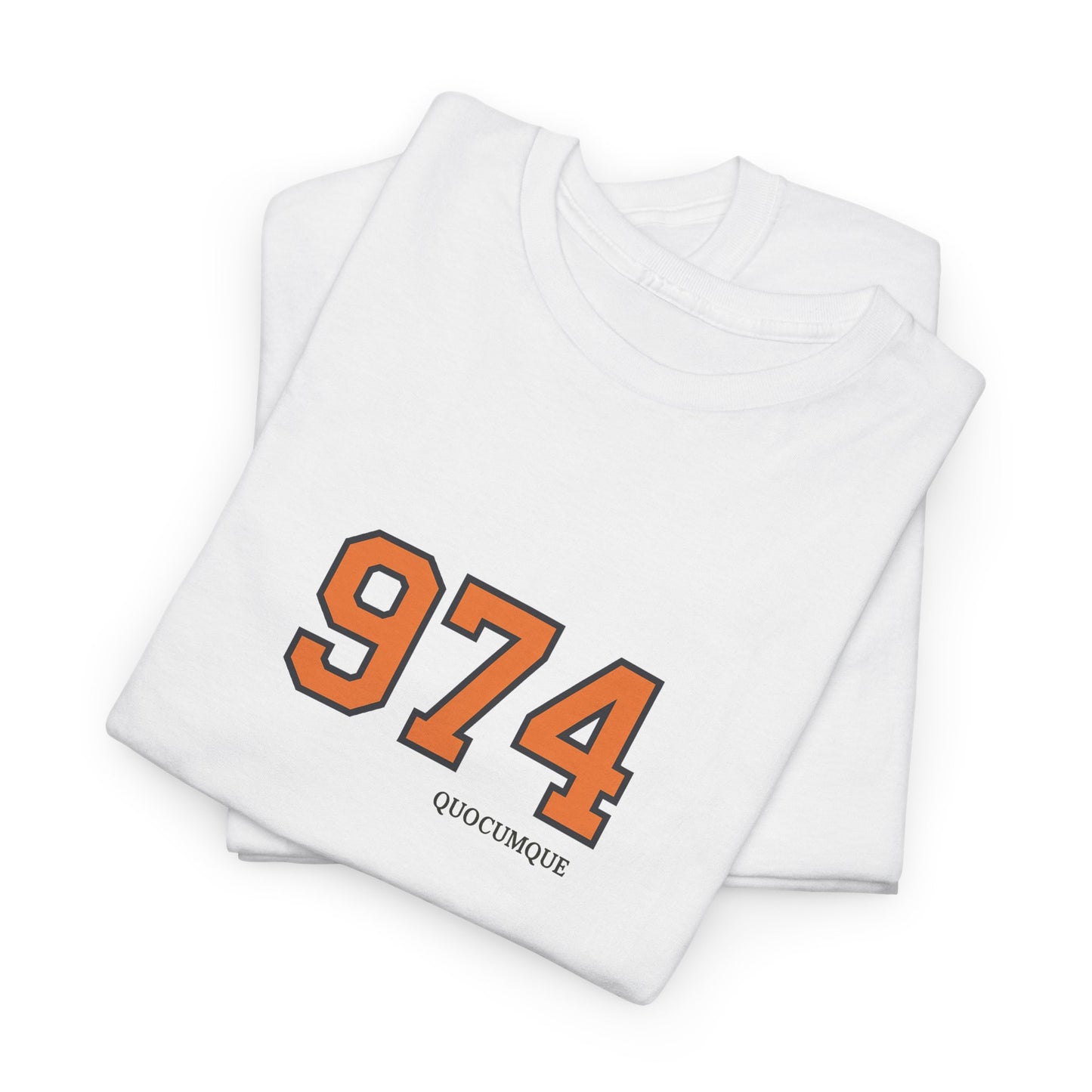 T-shirt " 974 ", Destination Île de La Réunion, Confort Coton, Sobre, Elégant, Souvenir Unique, Vêtement Adulte, Unisexe, Esprit Voyageur