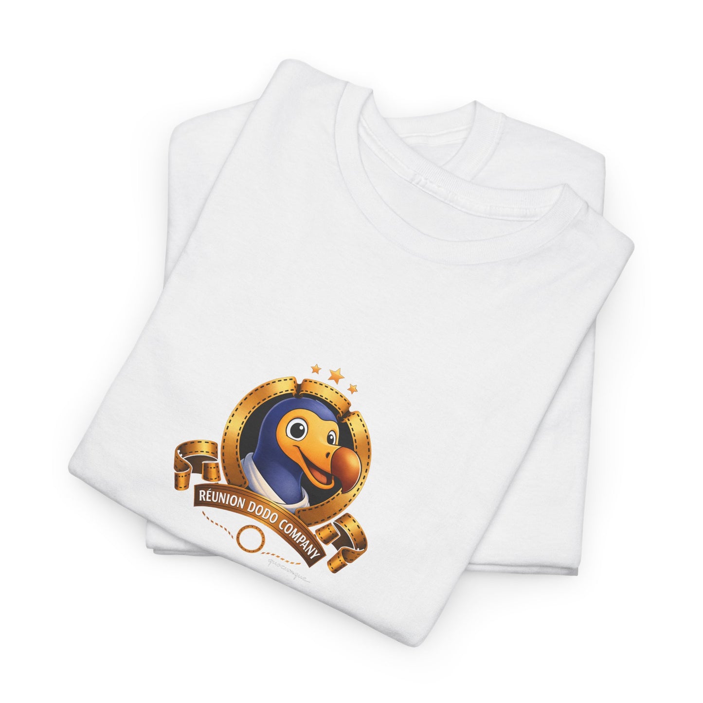 T-shirt Quocumque, " Dodo Cinéma", Île de La Réunion, Confort Coton, Elégant, Souvenir Unique, Cadeau, Unisexe, Esprit Voyageur, Créole, Bourbon