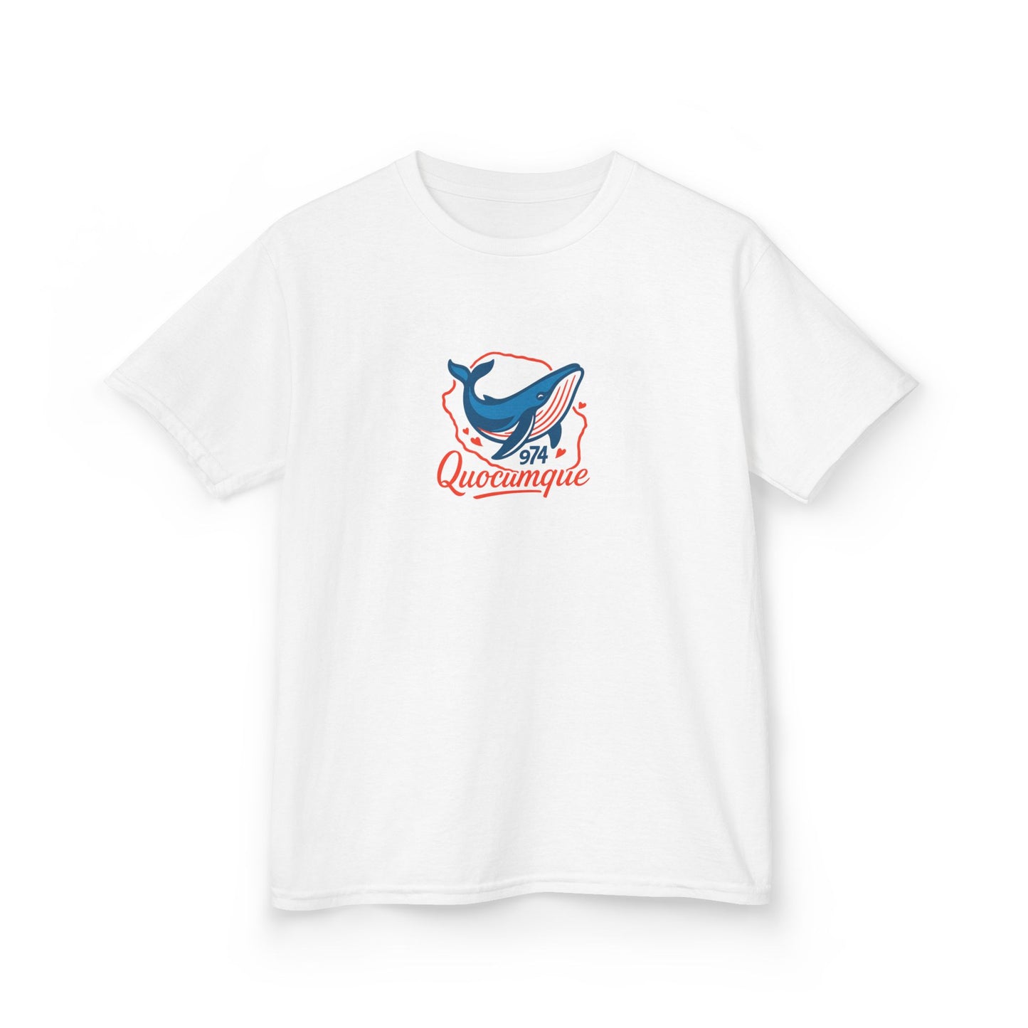 T-shirt Quocumque, "974 Baleine", Douceur Coton,  Pour les enfants de 5-6 ans( Taille XS), Pour les 7-8 ans( taille S), Pour les 9-10 ans( taille M), Pour les 11-12 ans( taille L), Pour les 13-14 ans( taille XLS)