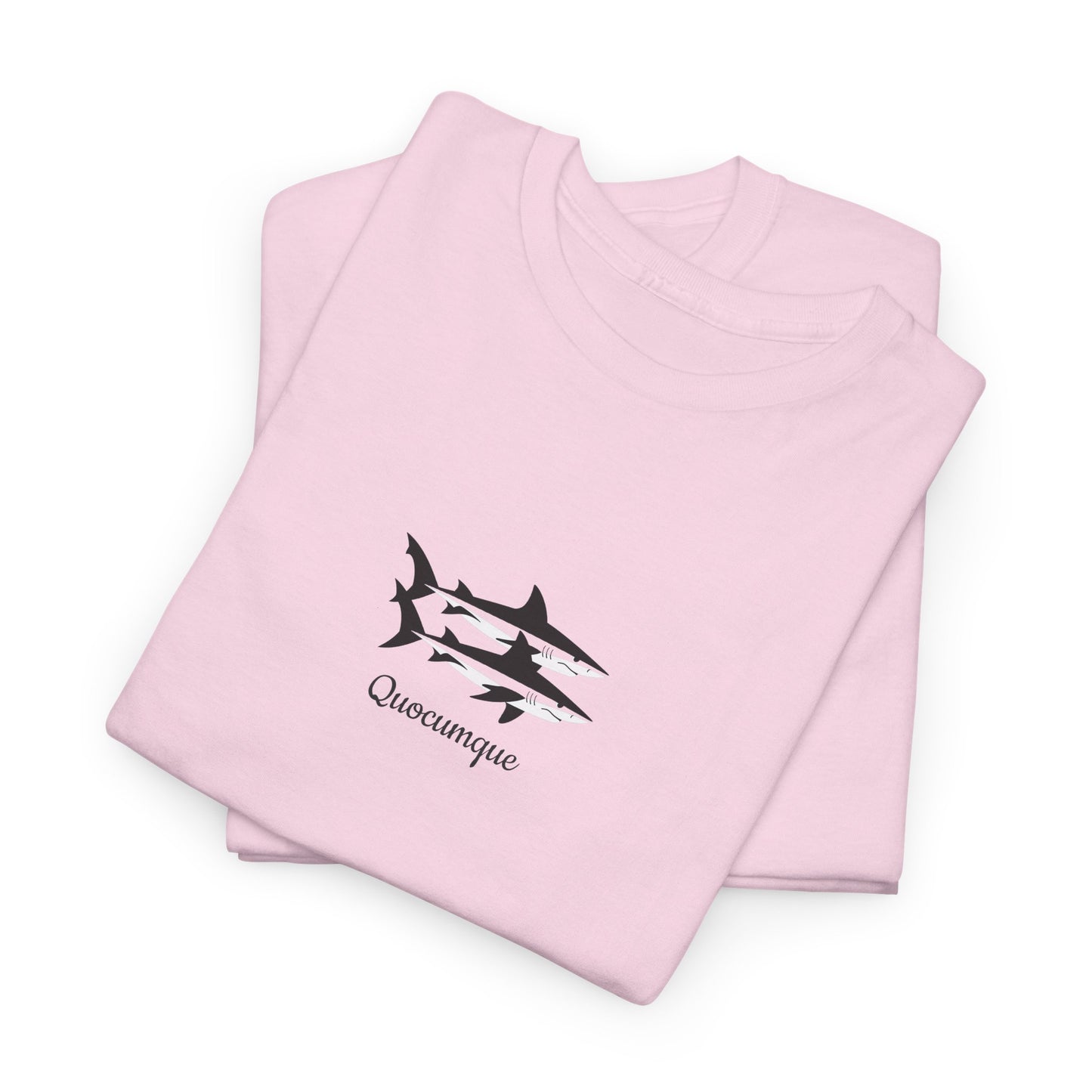 T-shirt Quocumque, Requin Duo, Île de La Réunion, Poissons, Confort Coton, Elégant, Souvenir Unique, Cadeau, Unisexe, Esprit Voyageur, Créole, Bourbon