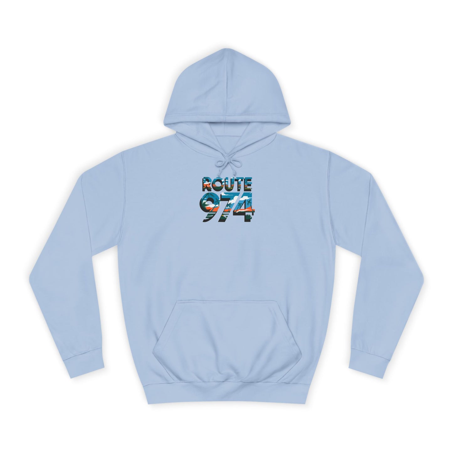 Sweat à Capuche "Route 974" pour Adulte, Hoodie, Unisexe, Élégance, Sobriété, Homme, Femme, Indicatif Réunion