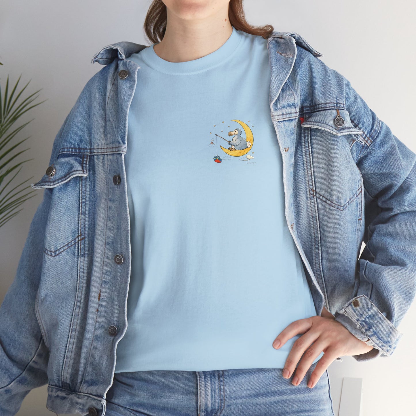 T-shirt "Dodo Lune ", Île de La Réunion", Confort Coton, Sobre, Elégant, Souvenir Unique, Cadeau, Unisexe, Esprit Voyageur