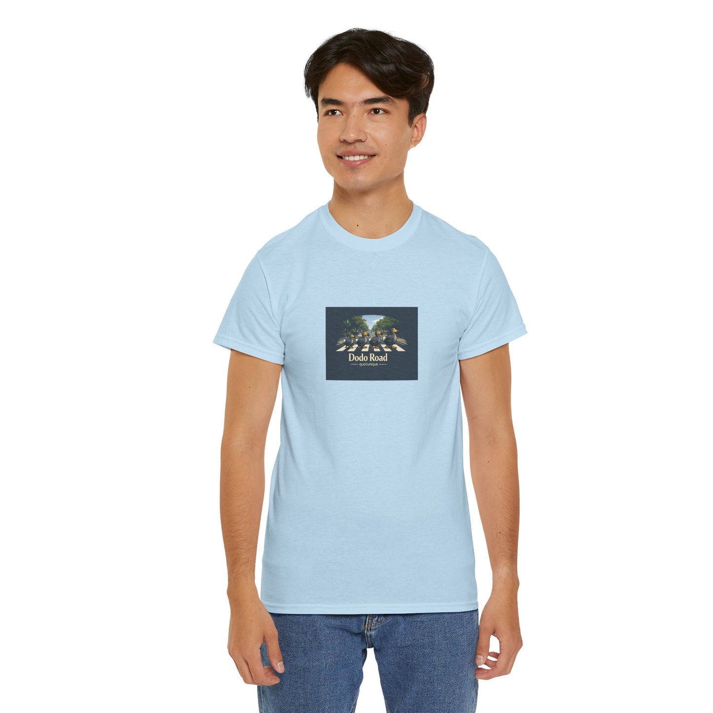 T-shirt "Dodo Road", Île de La Réunion", Confort Coton, Sobre, Elégant, Souvenir Unique, Cadeau, Unisexe, Esprit Voyageur