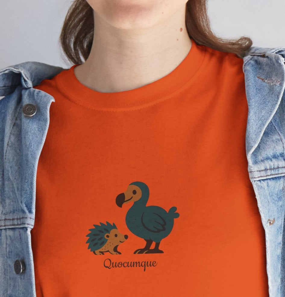 T-shirt Quocumque, "Tangue et Dodo", Île de La Réunion, Confort Coton, Elégant, Souvenir Unique, Cadeau, Unisexe, Esprit Voyageur, Créole, Bourbon