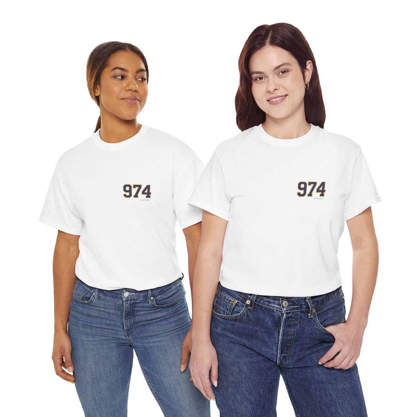 T-shirt " 974 ", Destination Île de La Réunion, Confort Coton, Sobre, Elégant, Souvenir Unique, Vêtement Adulte, Unisexe, Esprit Voyageur