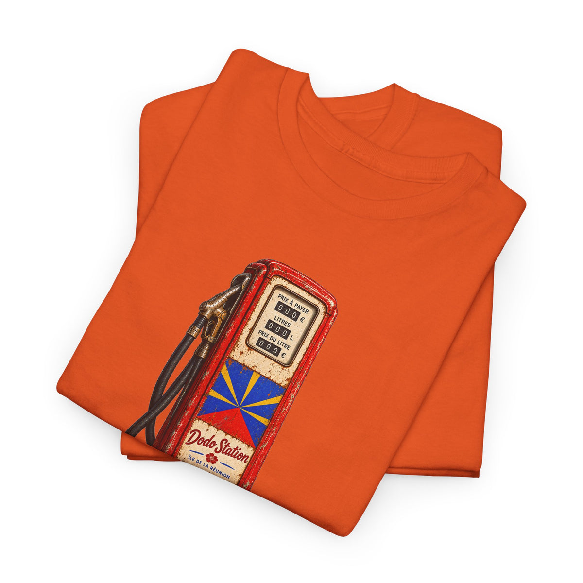 T-shirt Quocumque, "Station Essence", Île de La Réunion, Confort Coton, Elégant, Souvenir Unique, Cadeau, Unisexe, Esprit Voyageur, Créole, Bourbon