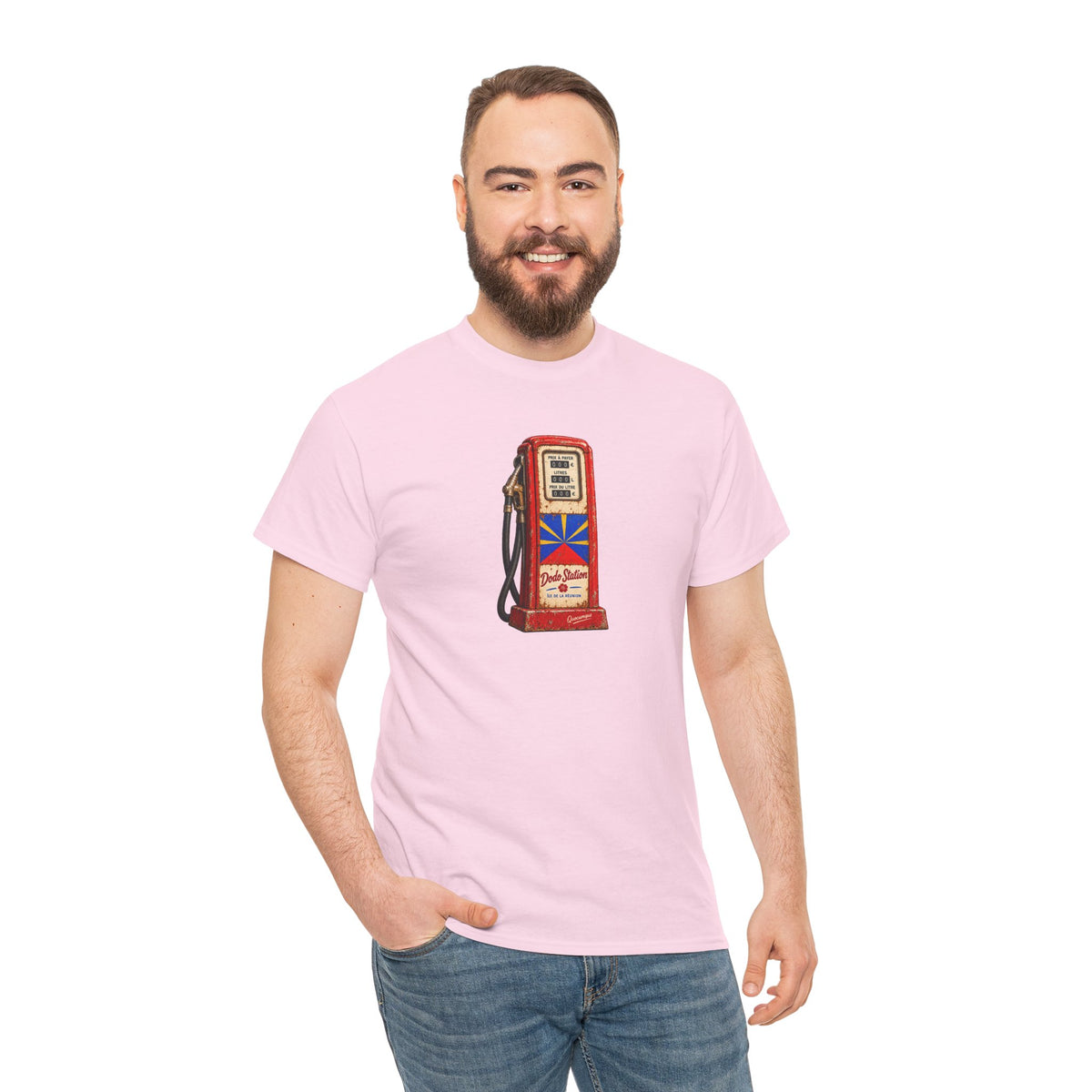 T-shirt Quocumque, "Station Essence", Île de La Réunion, Confort Coton, Elégant, Souvenir Unique, Cadeau, Unisexe, Esprit Voyageur, Créole, Bourbon