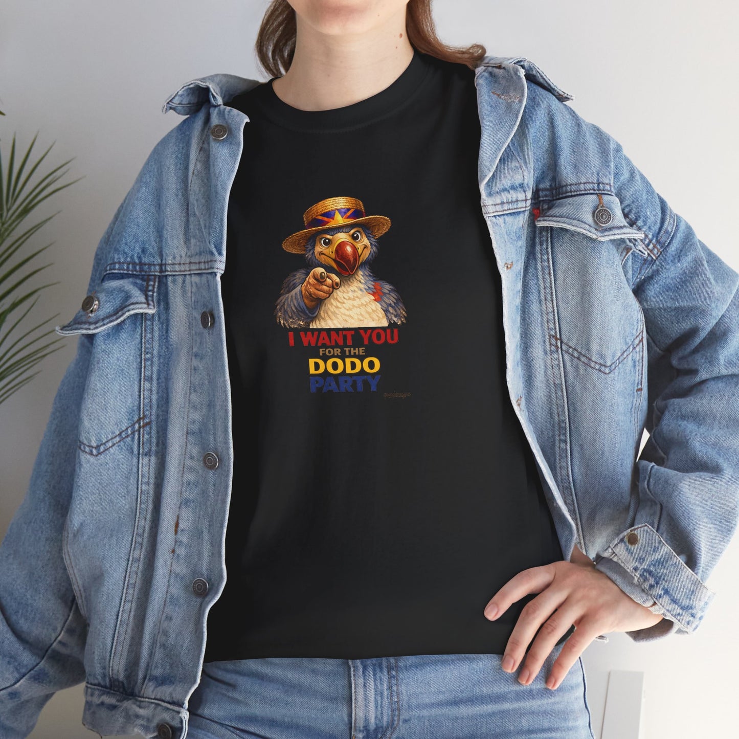 T-shirt Quocumque, " Dodo Party", Confort, Souvenir Unique, Cadeau, Unisexe, Délicatesse, Homme, Femme, Adulte, Sportif, Liberté, Détente