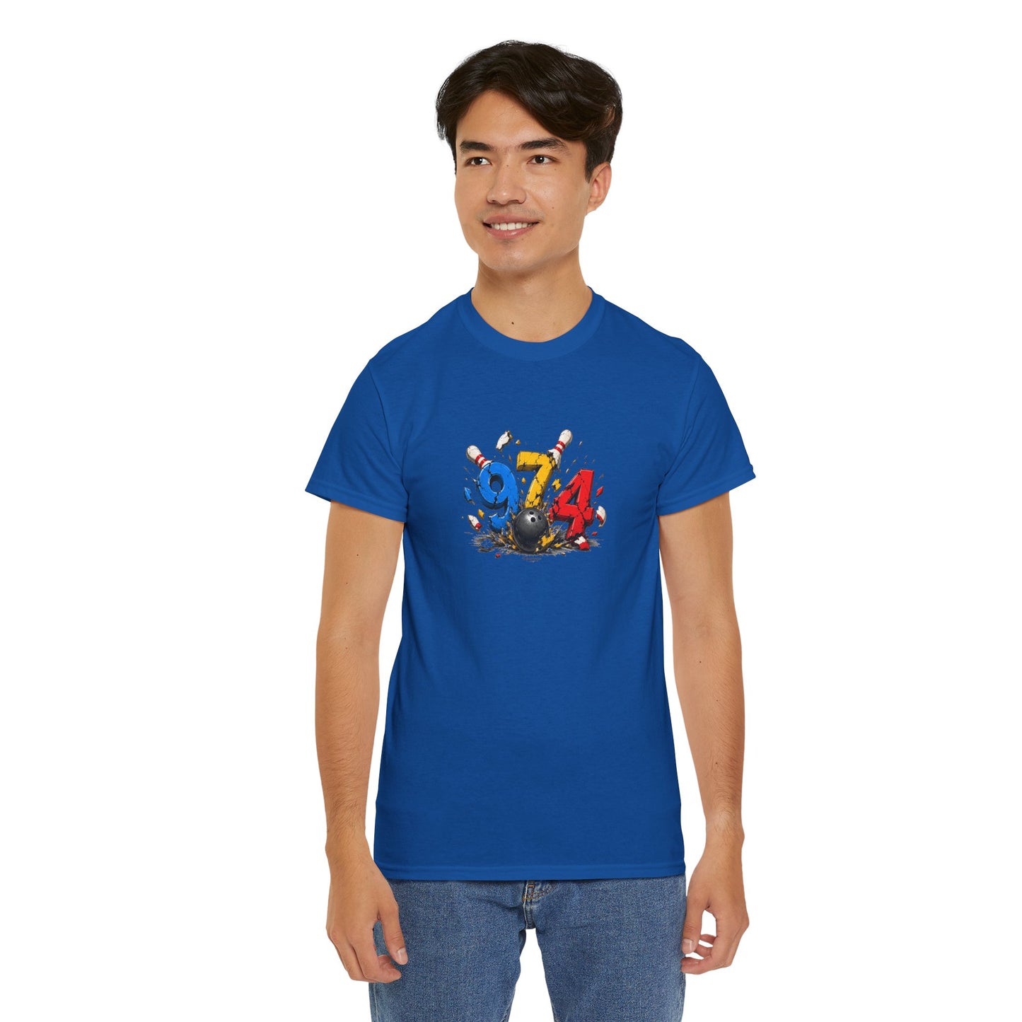 T-shirt " 974 Bowling ", Destination Île de La Réunion, Confort Coton, Sobre, Elégant, Souvenir Unique, Vêtement Adulte, Unisexe, Esprit Voyageur
