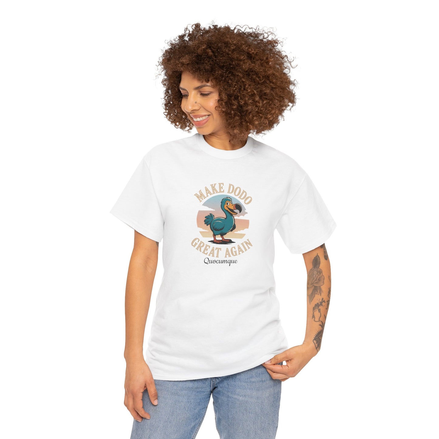 T-Shirt "Make Dodo Great Again", Exotisme, Destination Île de La Réunion, Confort Coton, Sobre, Elégant, Souvenir Unique, Cadeau, Unisexe, Esprit Voyageur