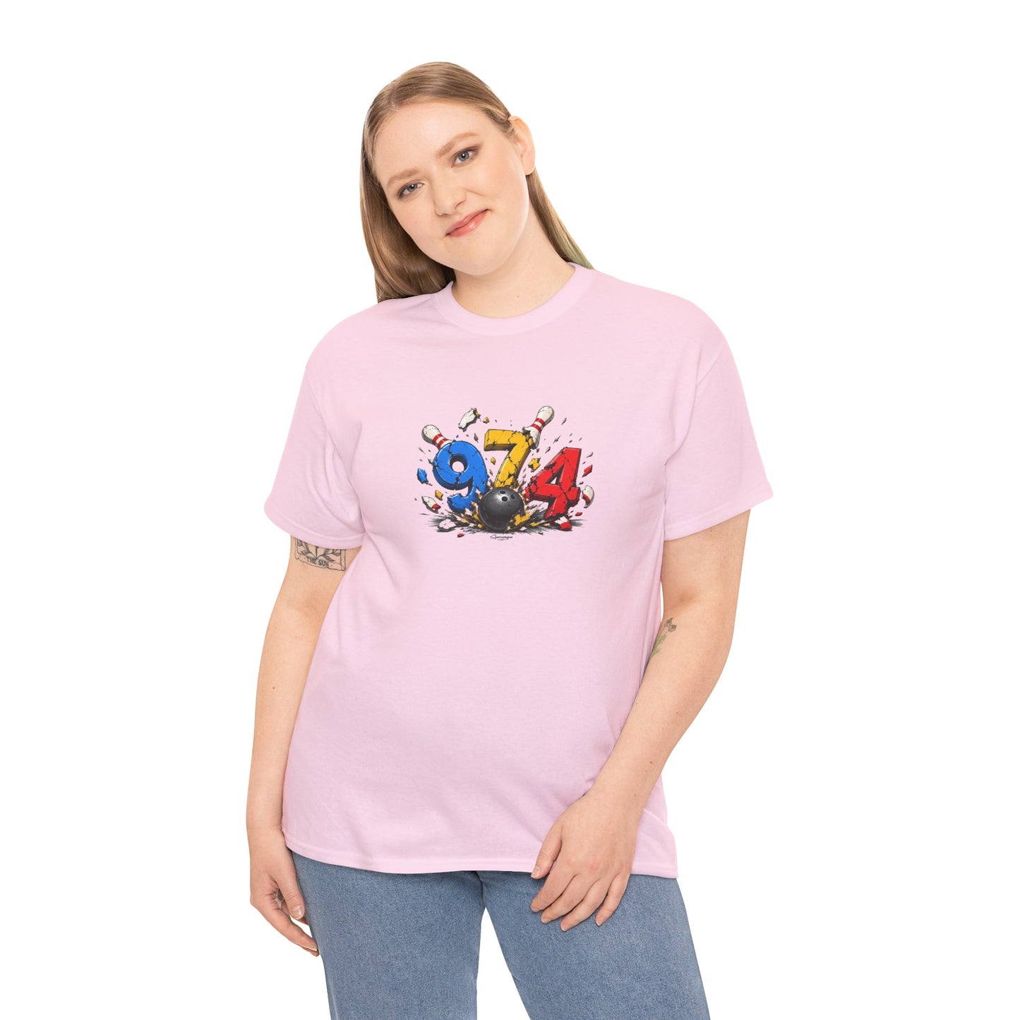 T-shirt " 974 Bowling ", Destination Île de La Réunion, Confort Coton, Sobre, Elégant, Souvenir Unique, Vêtement Adulte, Unisexe, Esprit Voyageur