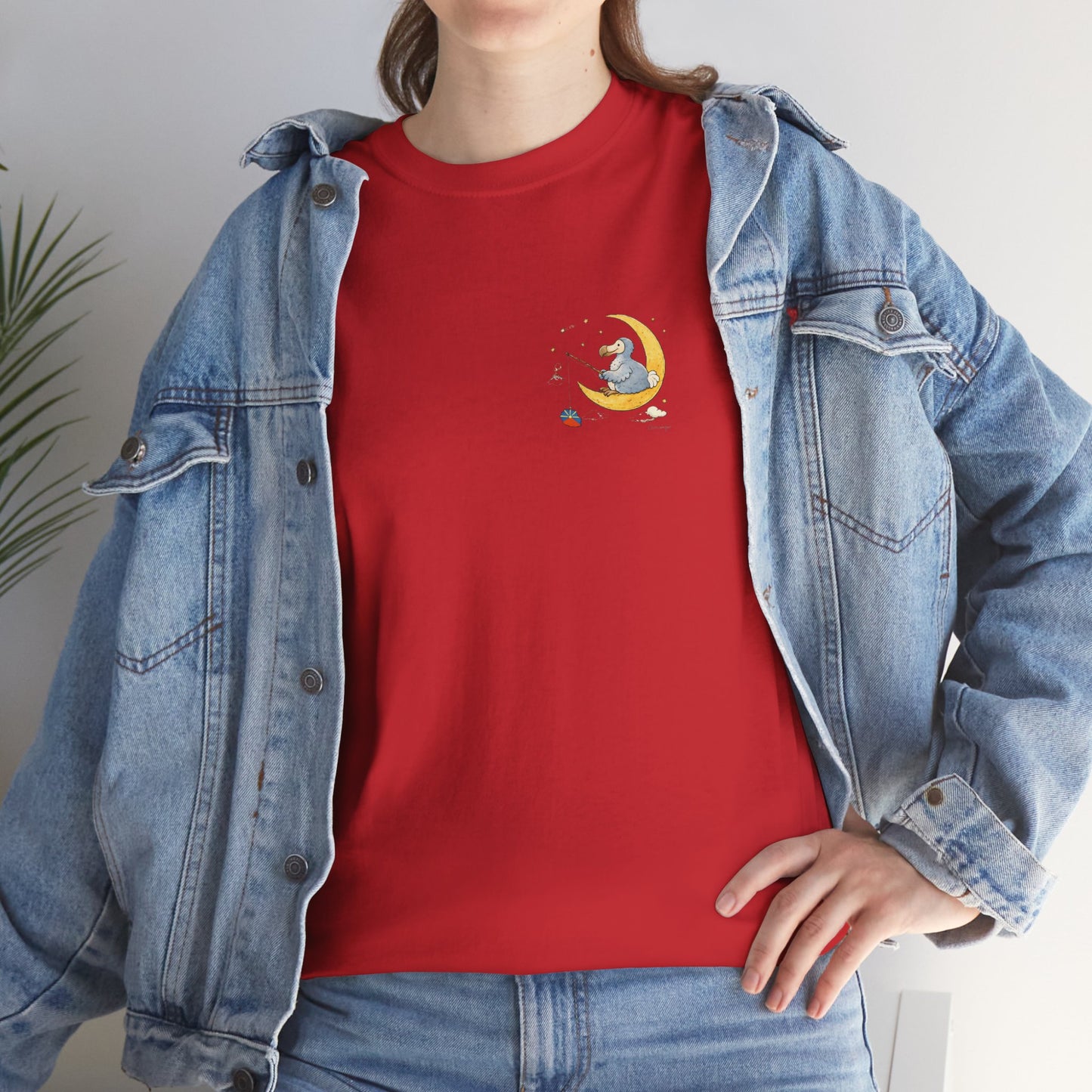 T-shirt "Dodo Lune ", Île de La Réunion", Confort Coton, Sobre, Elégant, Souvenir Unique, Cadeau, Unisexe, Esprit Voyageur