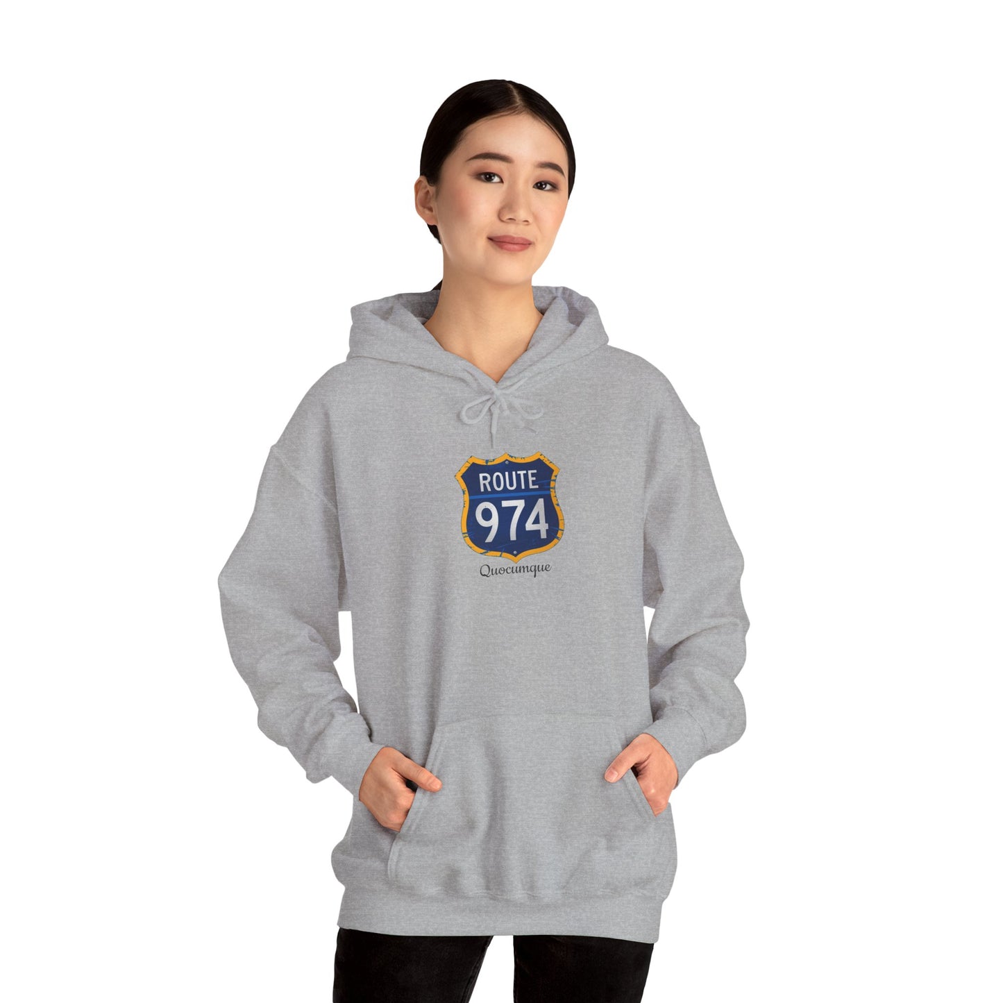 Sweat-Shirt à Capuche Collection " Route 974", Exotisme, Adulte, Homme, Femme, Sportive, Sportif, Décontracté, Classique, Destination La Réunion