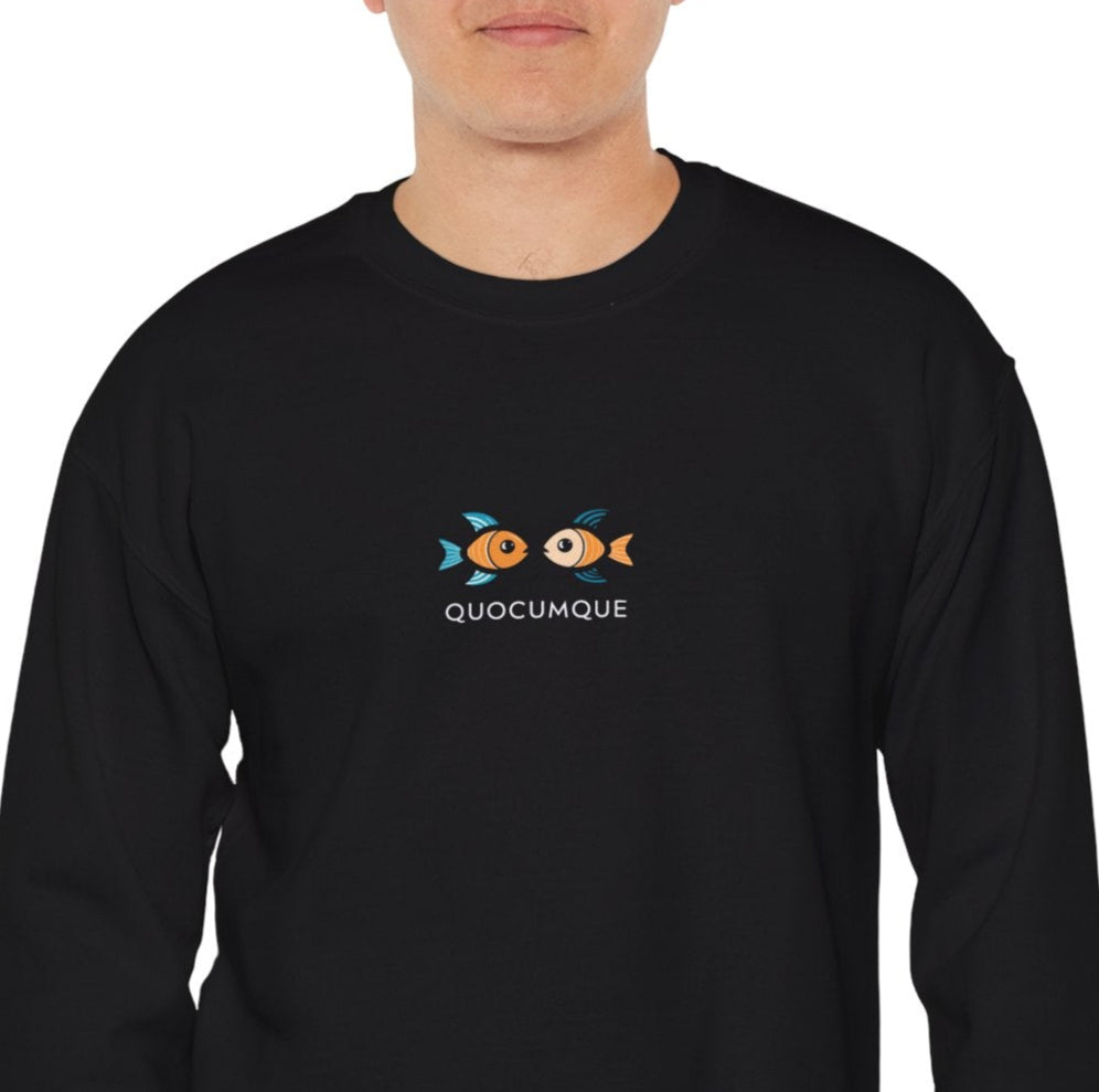 Sweat-shirt Quocumque "Poissons Colorés", Duo Aquatique Estival, Mode Marine Unisexe", Adulte, Homme, Femme, Décontracté, Élégant, Classique