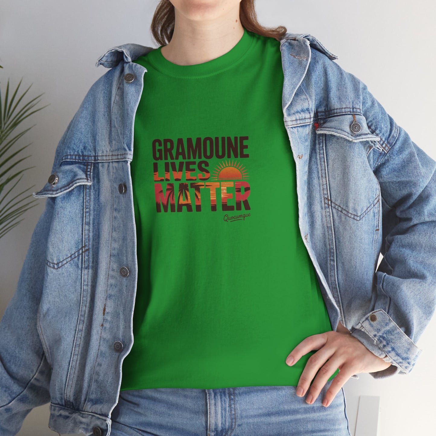 T-shirt "Gramoune", Île de La Réunion, Confort Coton, Sobre, Elégant, Souvenir Unique, Cadeau, Unisexe, Esprit Voyageur