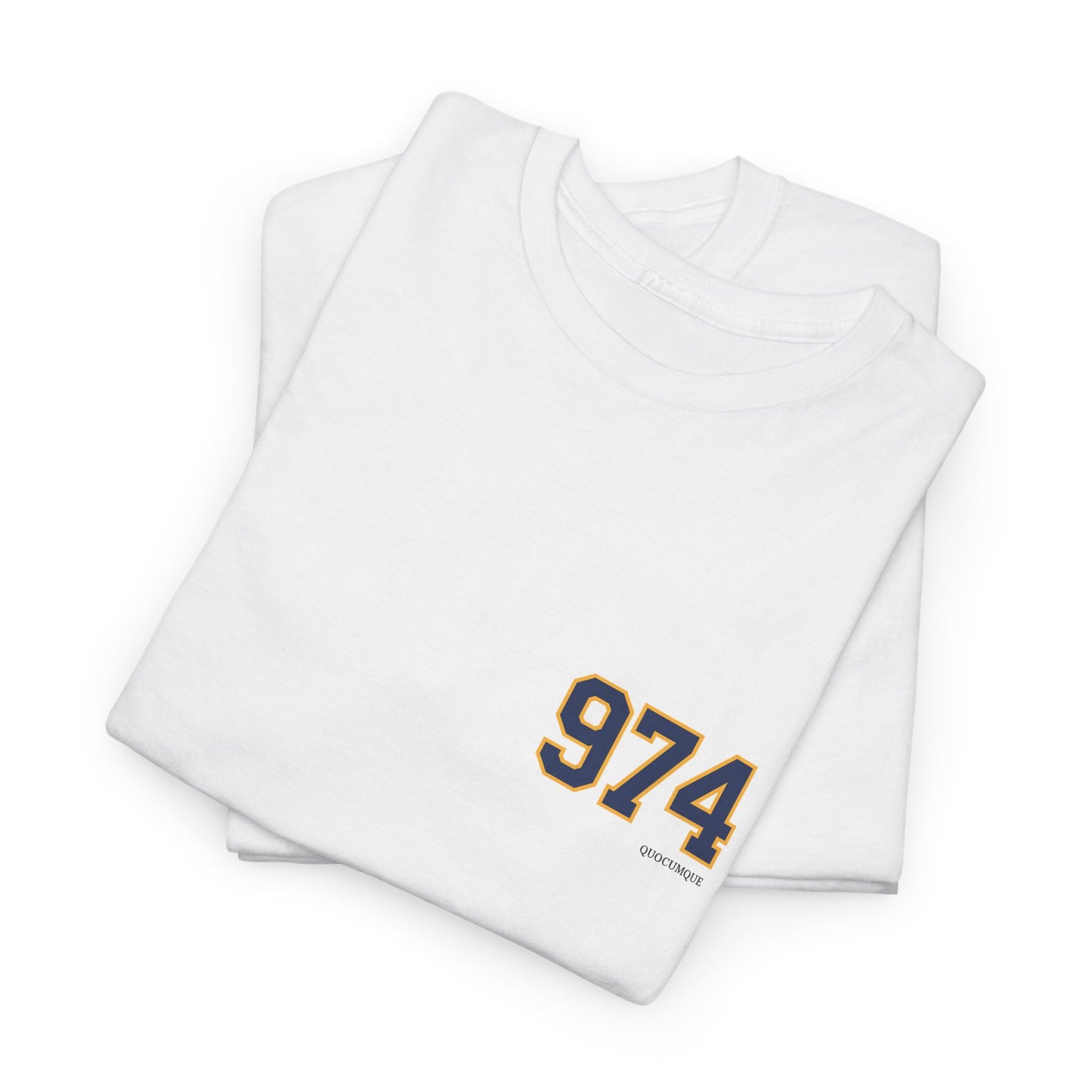 T-shirt " 974 ", Destination Île de La Réunion, Confort Coton, Sobre, Elégant, Souvenir Unique, Vêtement Adulte, Unisexe, Esprit Voyageur
