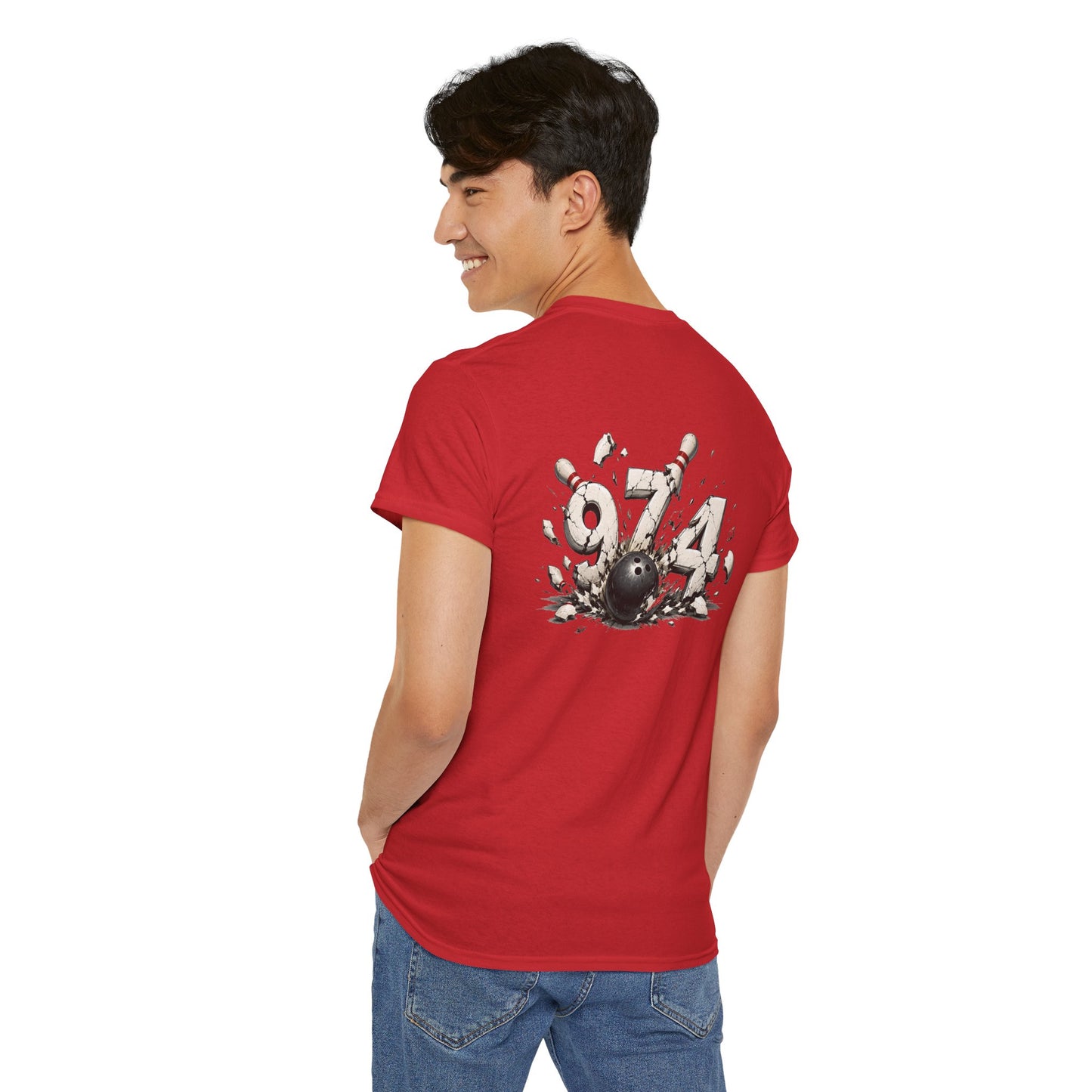 T-shirt " 974 Bowling", Destination Île de La Réunion, Confort Coton, Sobre, Elégant, Souvenir Unique, Vêtement Adulte, Unisexe, Esprit Voyageur
