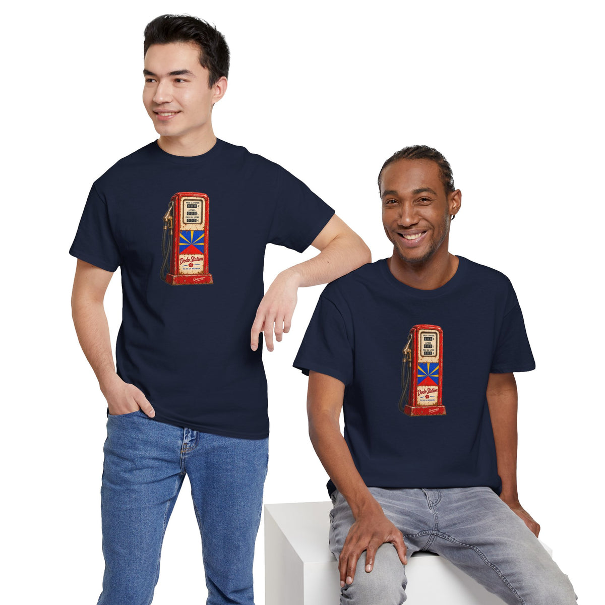T-shirt Quocumque, "Station Essence", Île de La Réunion, Confort Coton, Elégant, Souvenir Unique, Cadeau, Unisexe, Esprit Voyageur, Créole, Bourbon