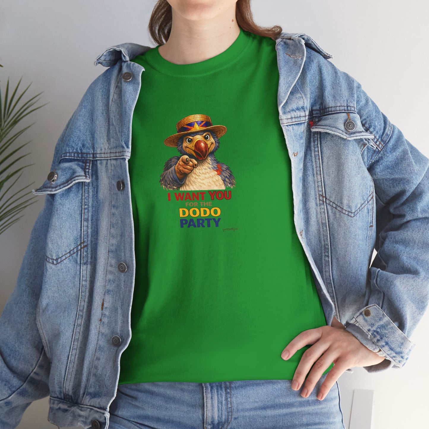 T-shirt Quocumque, " Dodo Party", Confort, Souvenir Unique, Cadeau, Unisexe, Délicatesse, Homme, Femme, Adulte, Sportif, Liberté, Détente