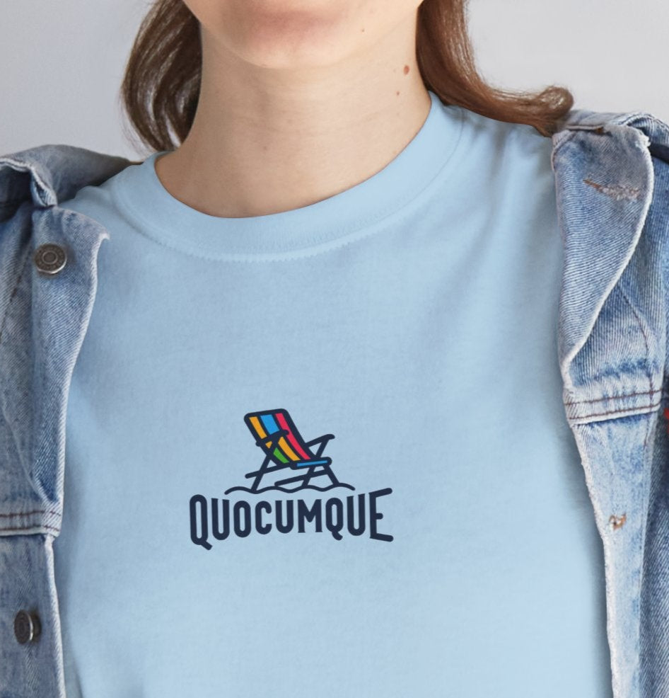 T-shirt Quocumque, Vacances, Détente, France, Confort Coton, Sobre, Elégant, Souvenir Unique, Cadeau, Unisexe, Esprit Voyageur, Farniente