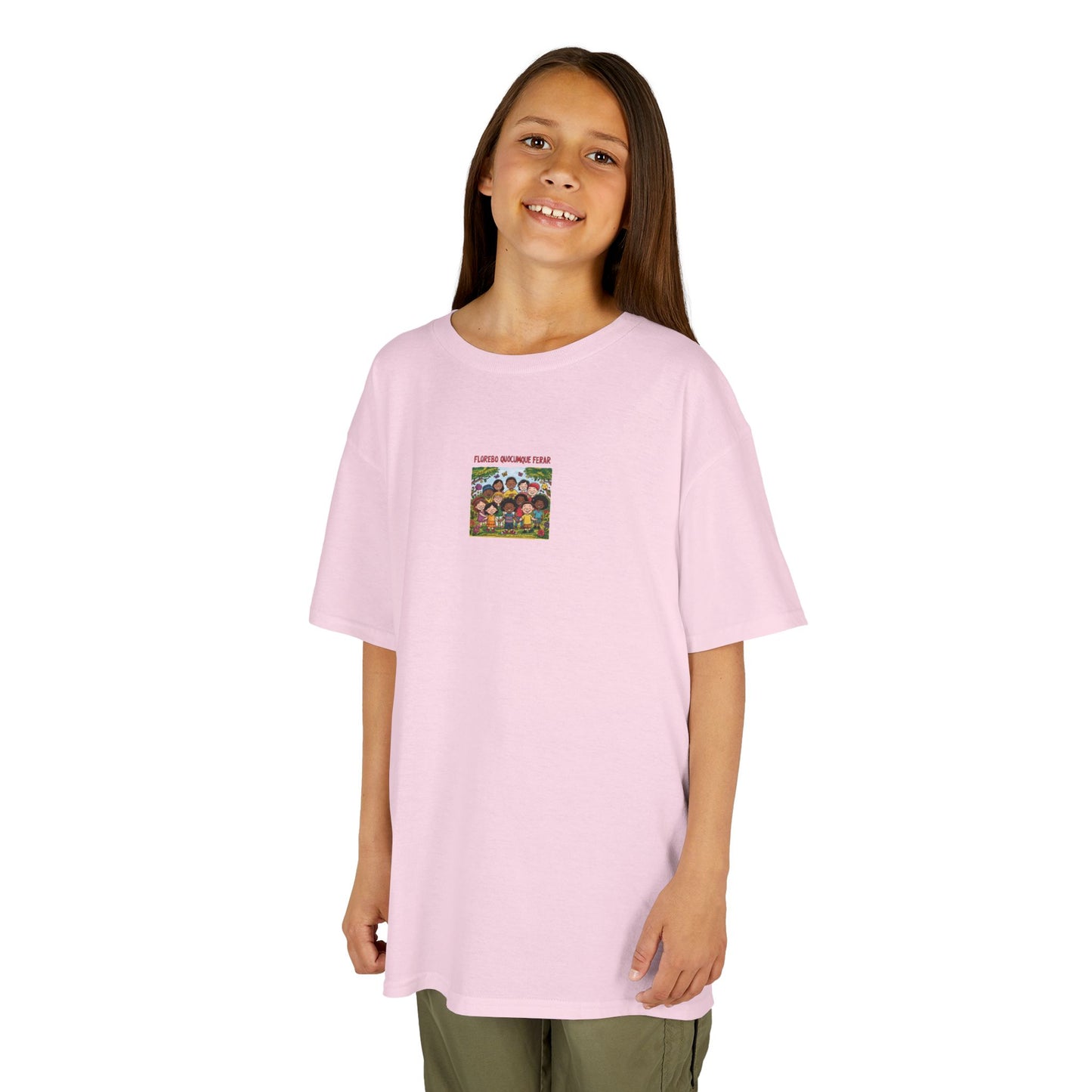 T-shirt "Florebo Quocumque Ferar", Île de La Réunion, Douceur Coton, Pour les enfants de 5-6 ans( Taille XS), Pour les 7-8 ans( taille S), Pour les 9-10 ans( taille M), Pour les 11-12 ans( taille L), Pour les 13-14 ans(taille XL)