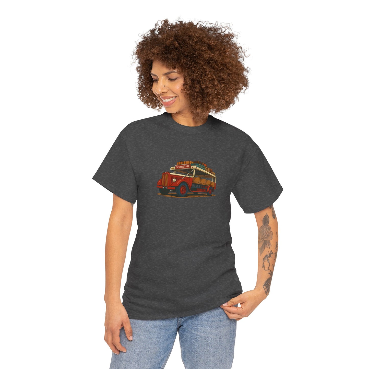 T-shirt "Car Courant d'Air, Exotisme, Destination Île de La Réunion, Confort Coton, Sobre, Elégant, Souvenir Unique, Cadeau, Unisexe, Esprit Voyageur