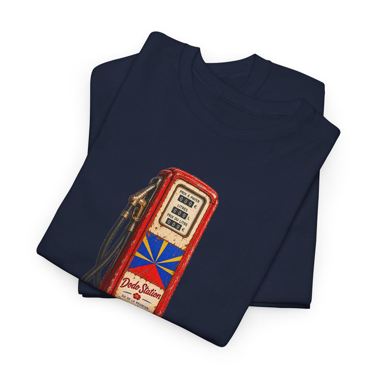 T-shirt Quocumque, "Station Essence", Île de La Réunion, Confort Coton, Elégant, Souvenir Unique, Cadeau, Unisexe, Esprit Voyageur, Créole, Bourbon