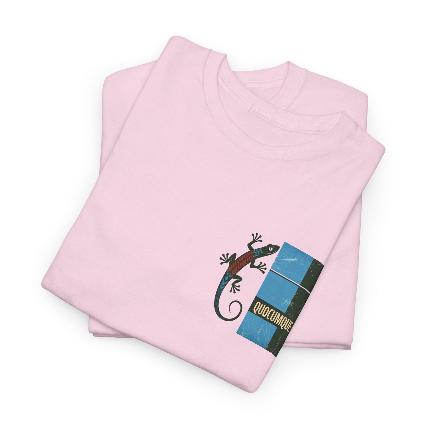 T-shirt Quocumque, "Margouillat", Stylisé, Discret, Île de La Réunion, Confort Coton, Elégant, Souvenir Unique, Cadeau, Unisexe, Esprit Voyageur, Créole, Bourbon