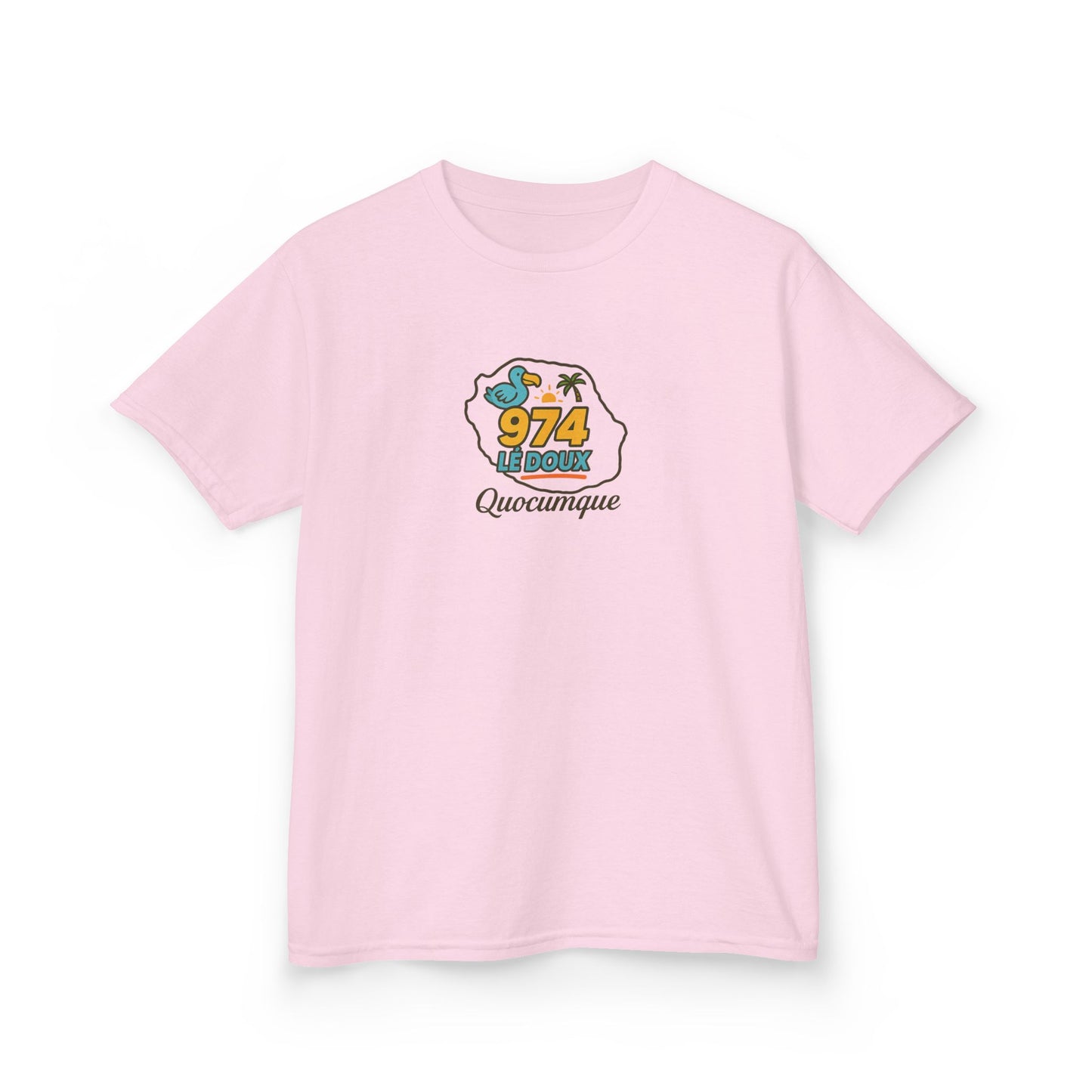 T-shirt "974 Lé Doux", Île de La Réunion, Douceur Coton, Pour les enfants de 5-6 ans( Taille XS), Pour les 7-8 ans( taille S), Pour les 9-10 ans( taille M), Pour les 11-12 ans( taille L), Pour les 13-14 ans( taille XLS)