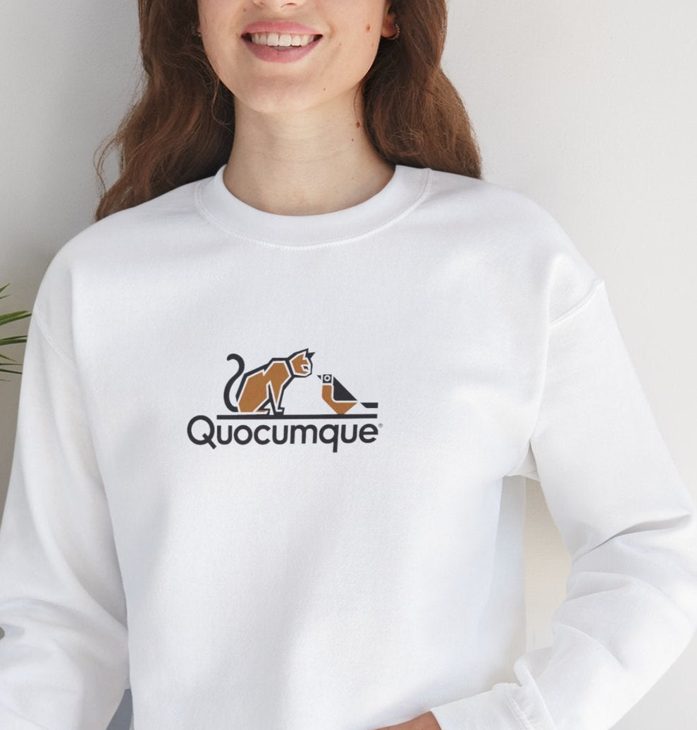 Sweat-Shirt Quocumque " Chat et Oiseau", Adulte, Unisexe, Unisexe, Homme, Femme, Décontracté, Élégant, Classique, Adulte