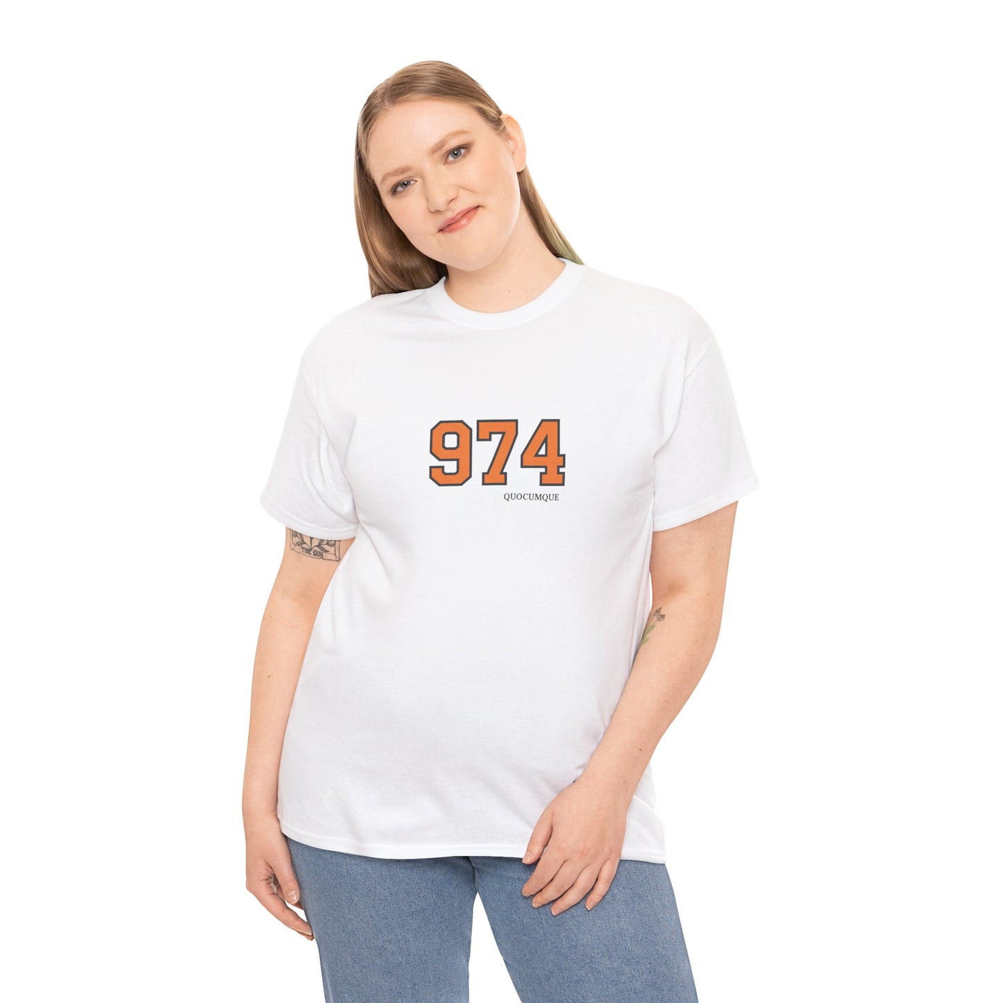 T-shirt " 974 ", Destination Île de La Réunion, Confort Coton, Sobre, Elégant, Souvenir Unique, Vêtement Adulte, Unisexe, Esprit Voyageur