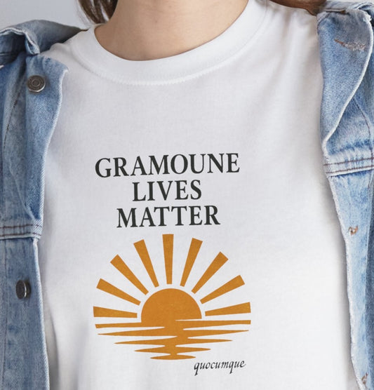 T-shirt "Gramoune", Soleil, Île de La Réunion, Confort Coton, Sobre, Elégant, Souvenir Unique, Cadeau, Unisexe, Esprit Voyageur