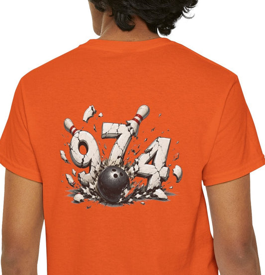 T-shirt " 974 Bowling", Destination Île de La Réunion, Confort Coton, Sobre, Elégant, Souvenir Unique, Vêtement Adulte, Unisexe, Esprit Voyageur