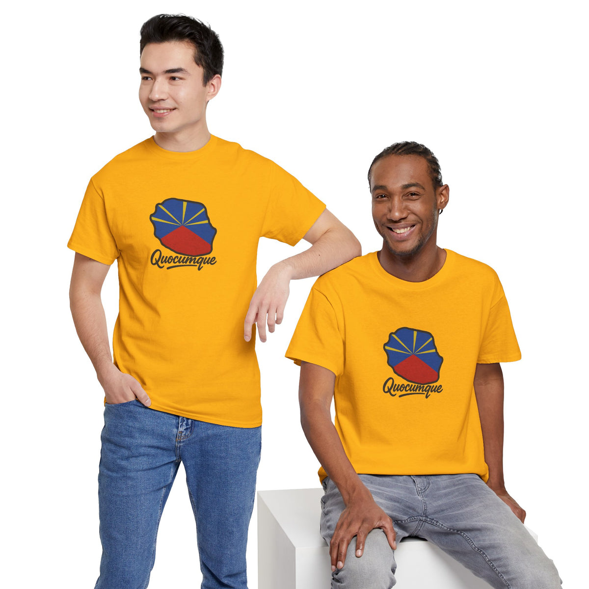 T-shirt "Drapeau Pays", Exotisme, Destination Île de La Réunion, Confort Coton, Sobre, Elégant, Souvenir Unique, Cadeau, Unisexe, Esprit Voyageur
