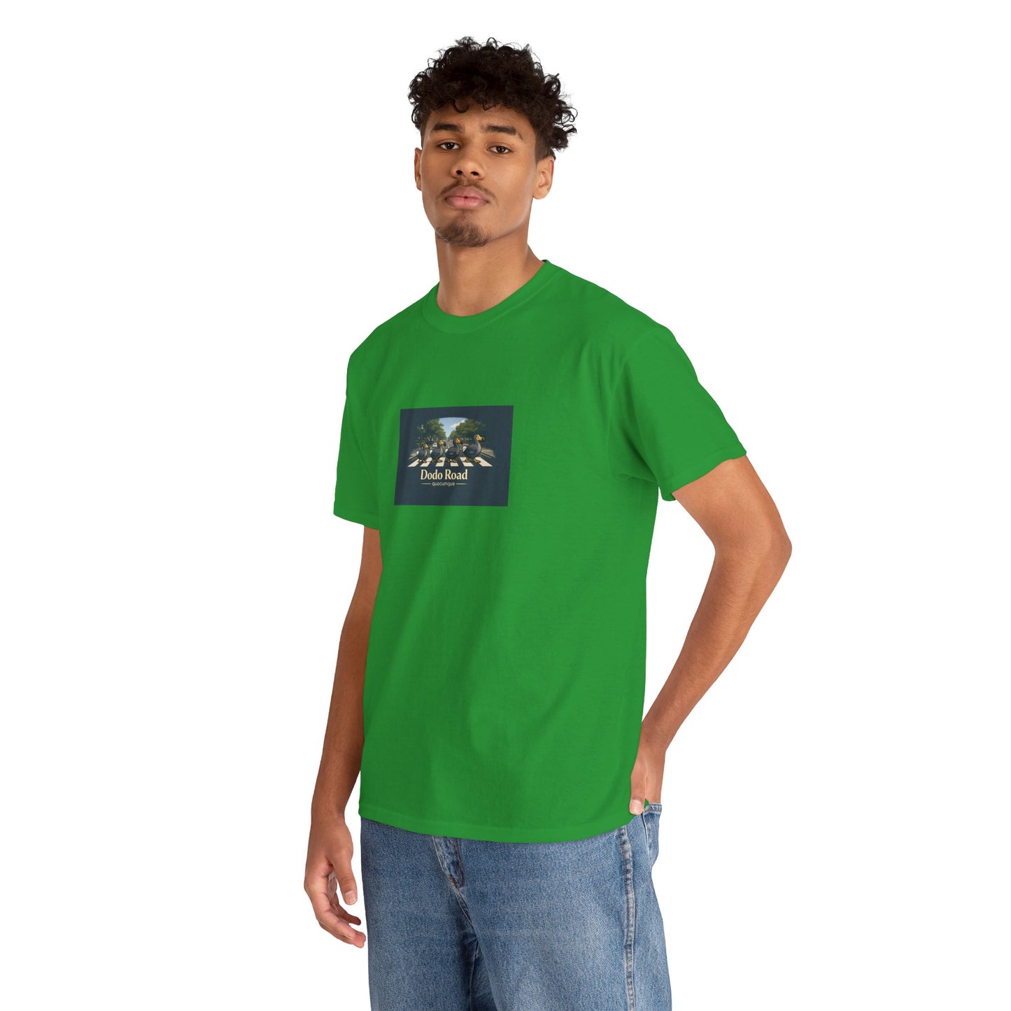 T-shirt "Dodo Road", Île de La Réunion", Confort Coton, Sobre, Elégant, Souvenir Unique, Cadeau, Unisexe, Esprit Voyageur