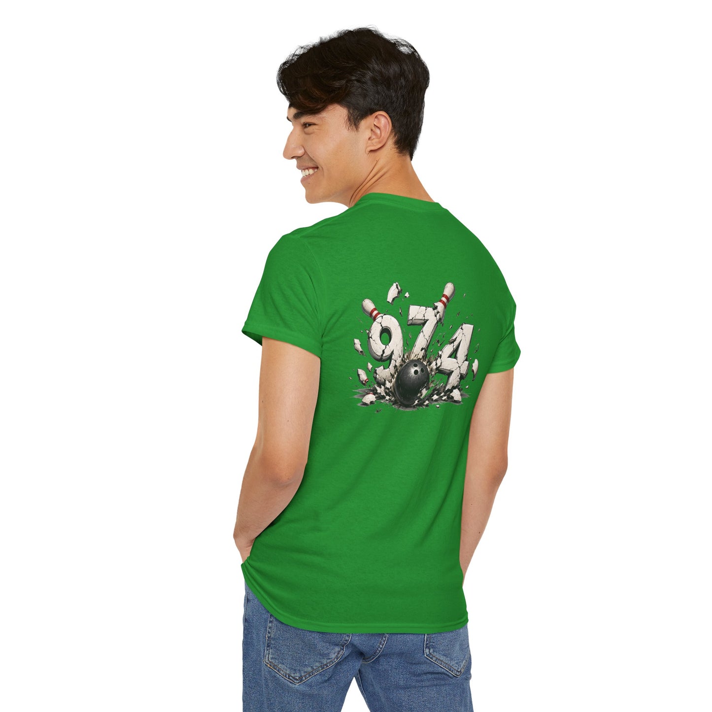 T-shirt " 974 Bowling", Destination Île de La Réunion, Confort Coton, Sobre, Elégant, Souvenir Unique, Vêtement Adulte, Unisexe, Esprit Voyageur