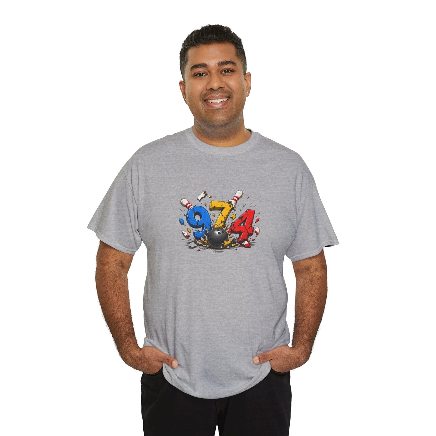 T-shirt " 974 Bowling ", Destination Île de La Réunion, Confort Coton, Sobre, Elégant, Souvenir Unique, Vêtement Adulte, Unisexe, Esprit Voyageur