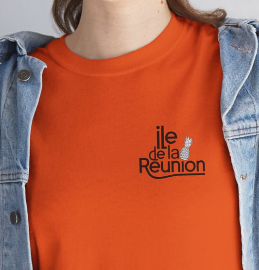 T-shirt Île de La Réunion "ananas", Confort Coton, Sobre, Elégant, Unique, Cadeau, Unisexe, Esprit Voyageur, Adulte, Ananas Victoria