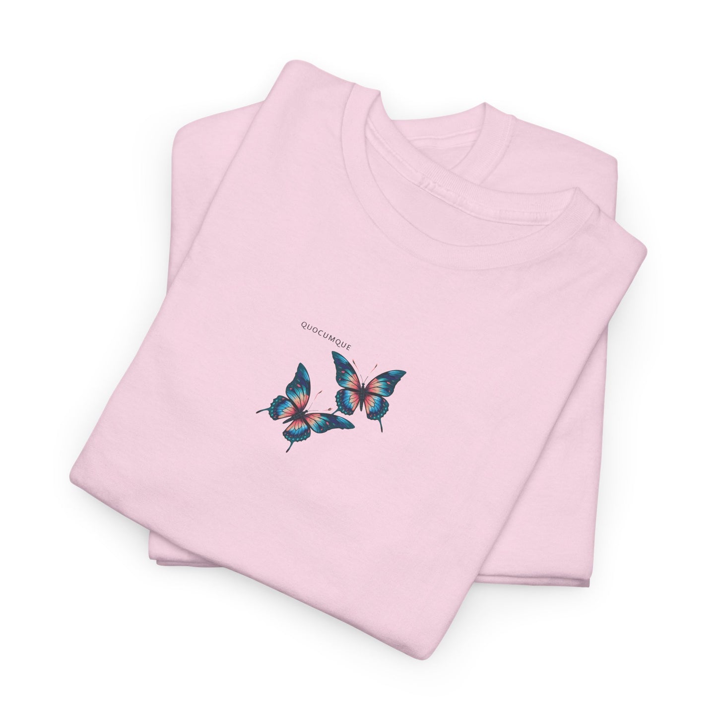 T-shirt Quocumque "Papillons", Légèreté, Les Beaux Jours, Confort Coton, Sobre, Elégant, Souvenir Unique, Cadeau, Unisexe, Esprit Voyageur