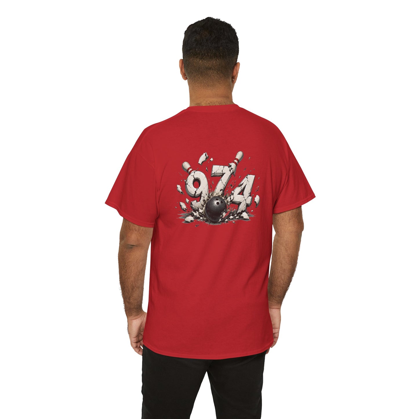 T-shirt " 974 Bowling", Destination Île de La Réunion, Confort Coton, Sobre, Elégant, Souvenir Unique, Vêtement Adulte, Unisexe, Esprit Voyageur