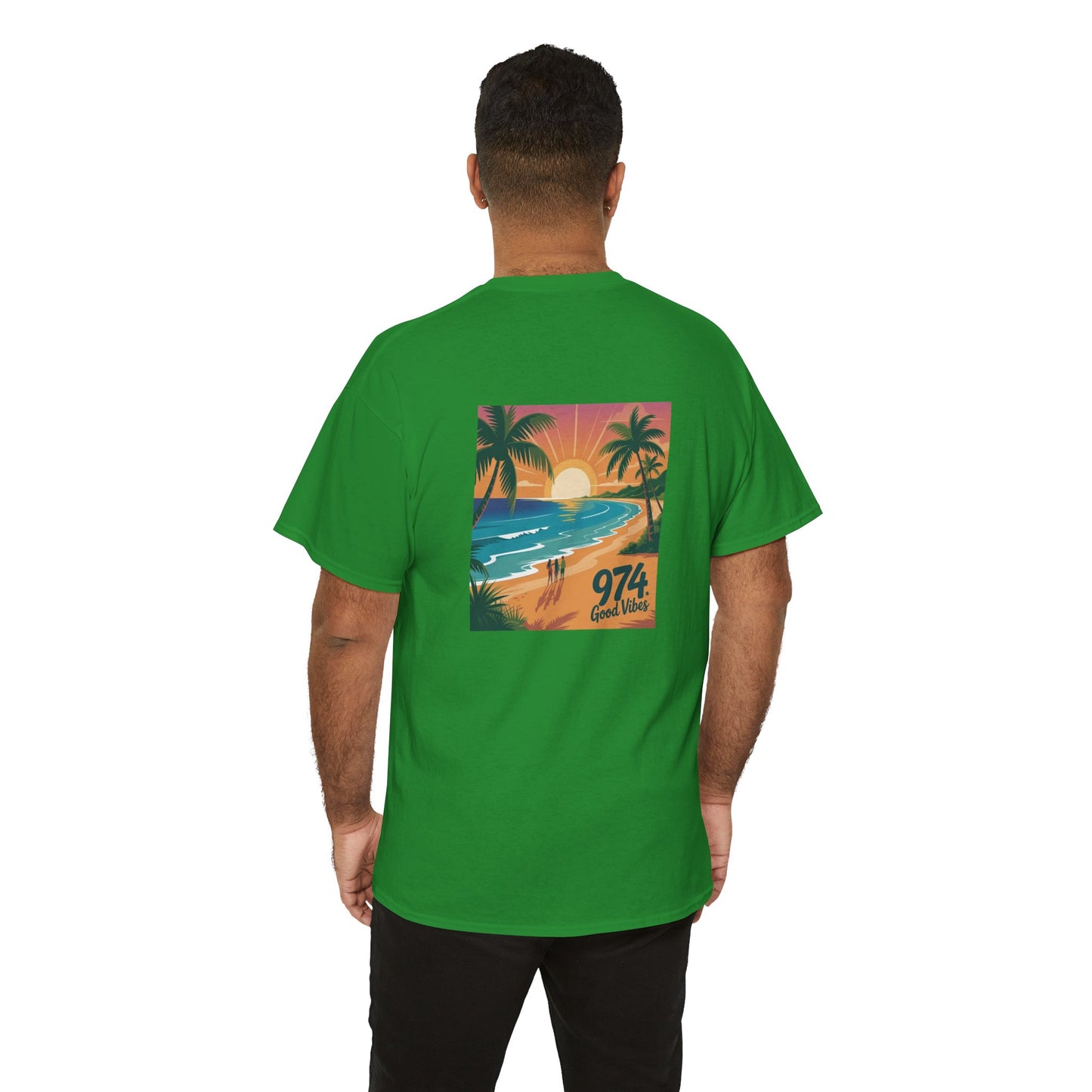 T-shirt "Good Vibes", Île de La Réunion, Confort Coton, Sobre, Elégant, Souvenir Unique, Cadeau, Unisexe, Esprit Voyageur, Adulte