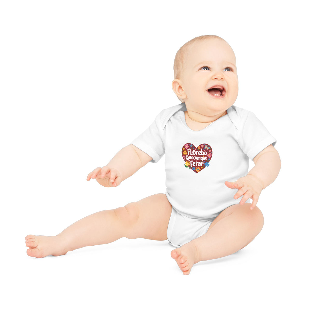 Body Bébé "Florebo Quocumque Ferar", Île de La Réunion, Douceur Coton, Cadeau Naissance,  Confort Coton Bio, Style Unique, Cadeau Parfait