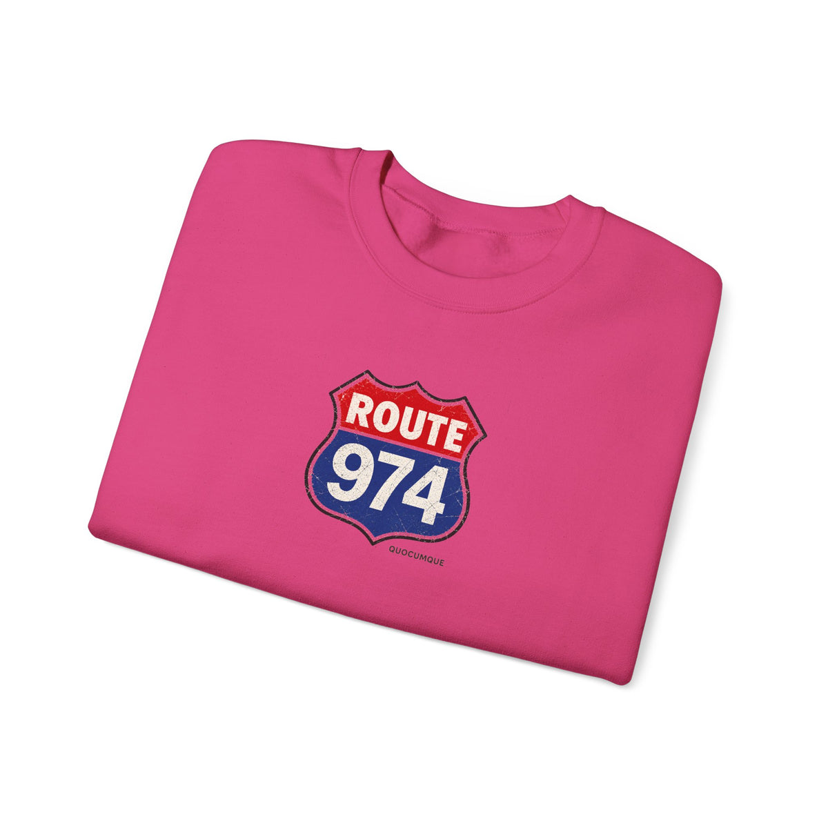 Sweat Quocumque "Route 974", Exotique, Destination Île De La Réunion, Adulte, Homme, Femme, Sportive, Sportif, Décontracté, Drapeau Régional