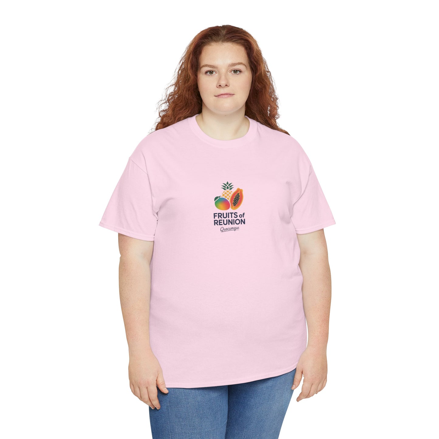T-shirt "Fruits of Réunion", Île de La Réunion, Confort Coton, Sobre, Elégant, Souvenir Unique, Cadeau, Unisexe, Esprit Voyageur