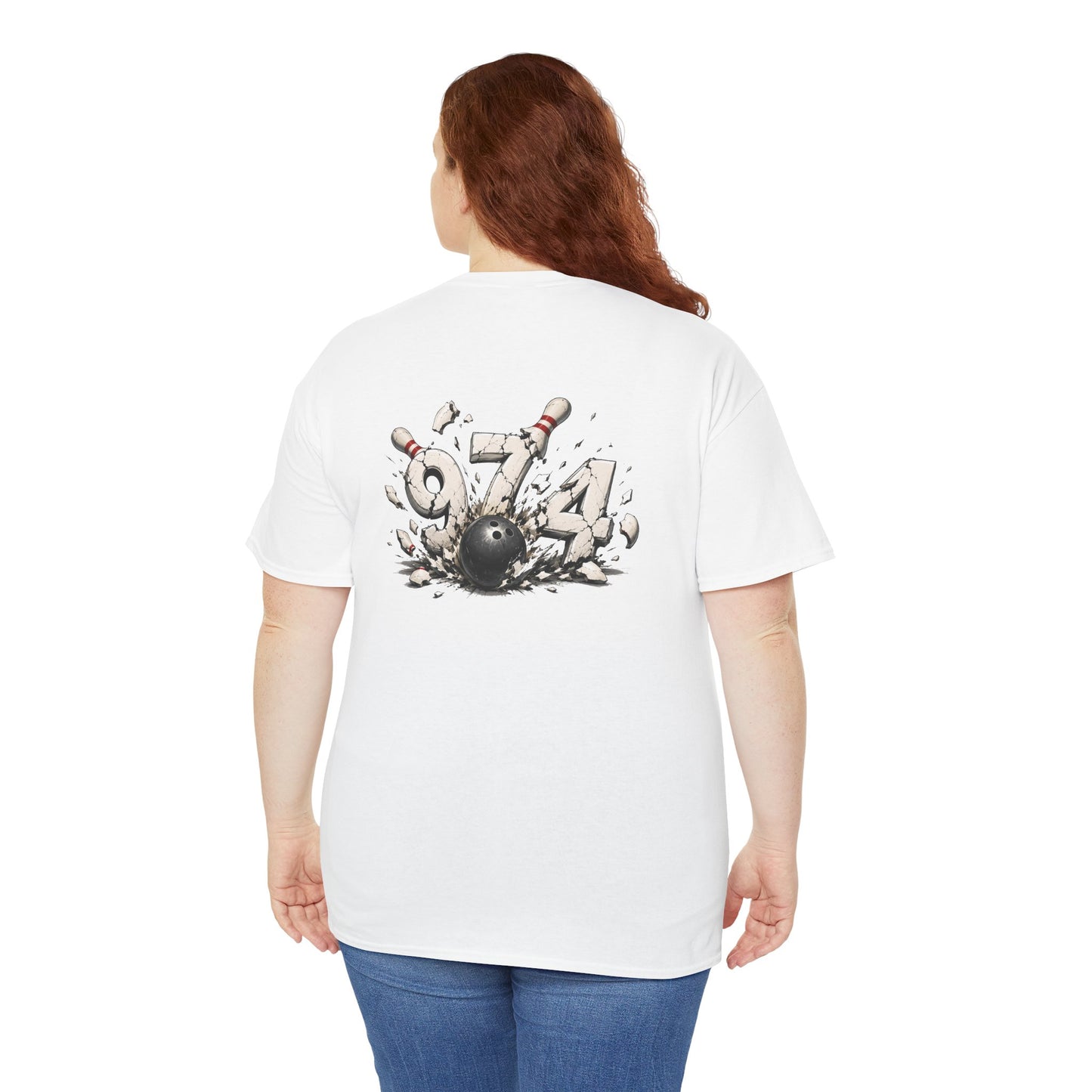T-shirt " 974 Bowling", Destination Île de La Réunion, Confort Coton, Sobre, Elégant, Souvenir Unique, Vêtement Adulte, Unisexe, Esprit Voyageur